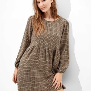 Plaid long sleeve babydoll American Eagle dress
